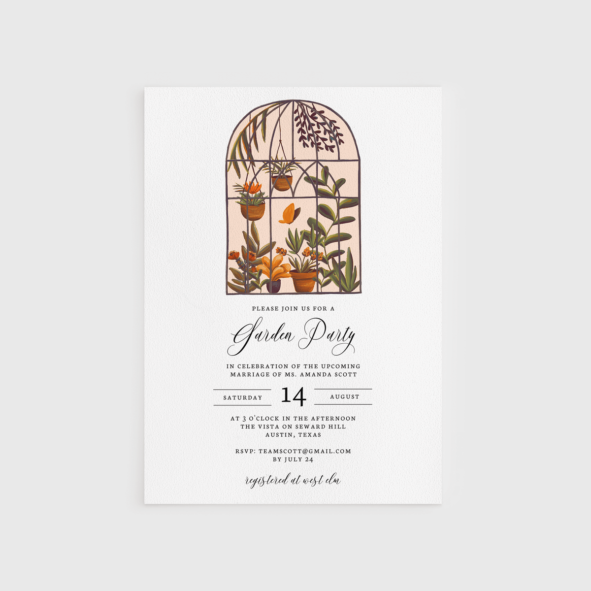 Garden Party Bridal Shower Invitation Editable Diy Printable Template