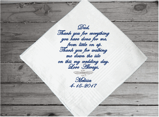 Burgundy, Father of the Bride Father of the Bride Embroidered Handkerchief Wedding Dad Wedding Gift from Daughter Hankerchief Parent Wedding Gift 