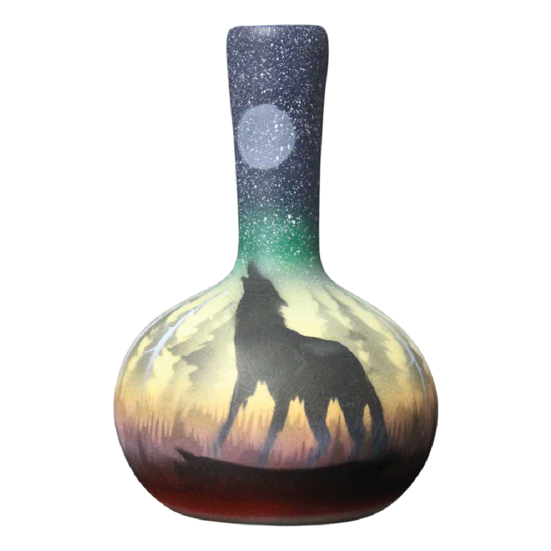 Woodland Shadows - Wolf 3 1/2 x 6 Bud Vase -(WSS1)