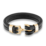 Bracelet Ancre <br>Cuir Bracelet Espace Marin Black darkblue 