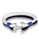Bracelet Ancre <br>Duo Bracelet Espace Marin Blanc et Noir 