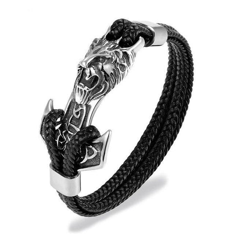 Bracelet Ancre <br>Lion Argent Bracelet Espace Marin 19cm 