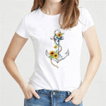 T-Shirt Ancre Femme Fleurs Espace Marin B S 