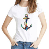 T-Shirt Ancre <br>Marine Arc-en-Ciel Femme T-Shirt Espace Marin 