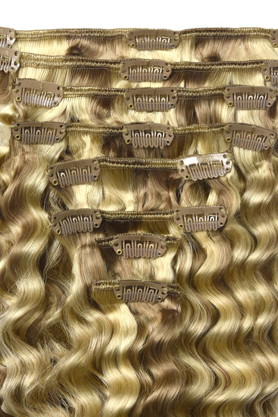 Stoffig Uitstralen Vriend Curly Clip-In Human Hair Extensions - Biscuit Blondey (#18/613)