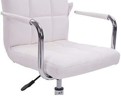 Cherry Tree Furniture White Faux Leather Swivel Chair with Removable Armrests MB42 Style 1