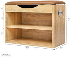 Cherry Tree Furniture 2-Level Shoe Rack Bench Storage 60 x 30 x 45 cm Oak Colour