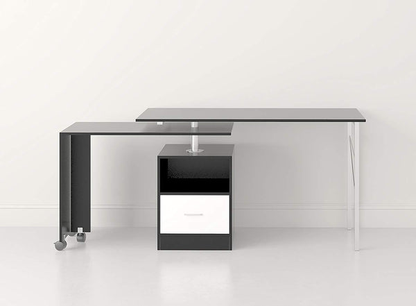 L Shaped Extending Computer Workstation Corner Desk With Storage