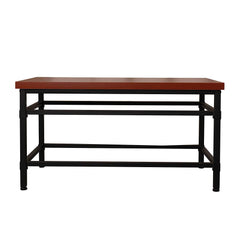 MORGAN Mahogany Colour Coffee Table 90 x 50 cm with Black Steel Frame