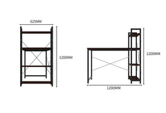 4-Tier Shelves Computer Workstation Desk, Walnut Colour