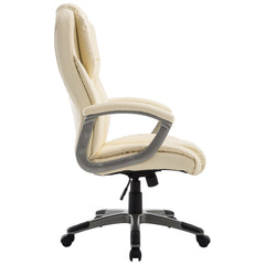High Back PU Leather Extra Padded Swivel Executive Chair MO58, Cream