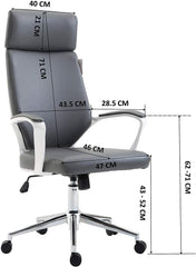 Cherry Tree Furniture High Back Modern Design PU Leather Swivel Office Chair Computer Desk Chair Grey