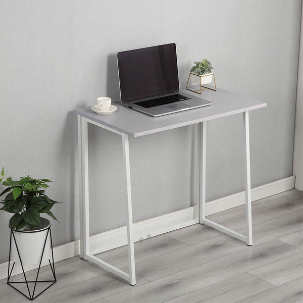 Compact Folding Computer Desk Laptop Desktop Table In Grey