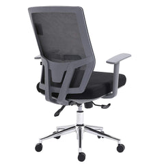 Premium Dark Grey Mesh Medium Back Chrome Base Ergonomic Office Chair Swivel Desk Chair with Synchro-Tilt & Lumbar Support