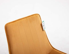 Cherry Tree Furniture Cala Mustard Yellow Colour Velvet Fabric Desk Chair Swivel Chair with Chrome Base