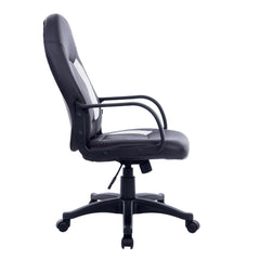 New Design Medium Back PU Leather Swivel Office Chair, Black & White
