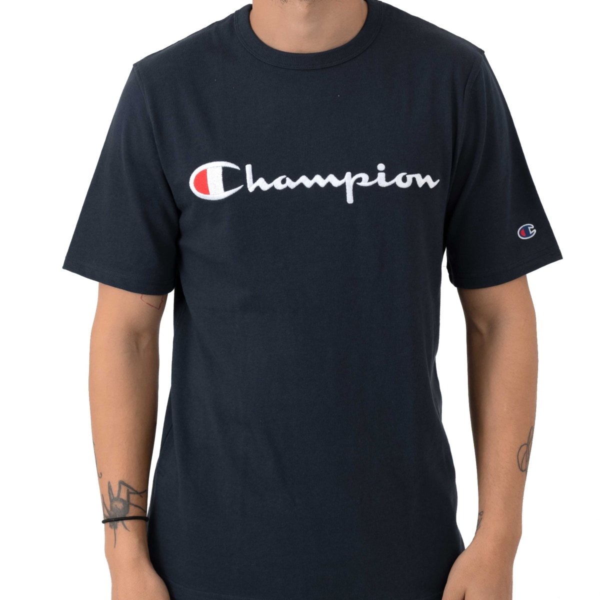 wafer fritaget Skelne Champion Heritage T-Shirt - Navy (Script Embroidered Logo) – thebetastore24