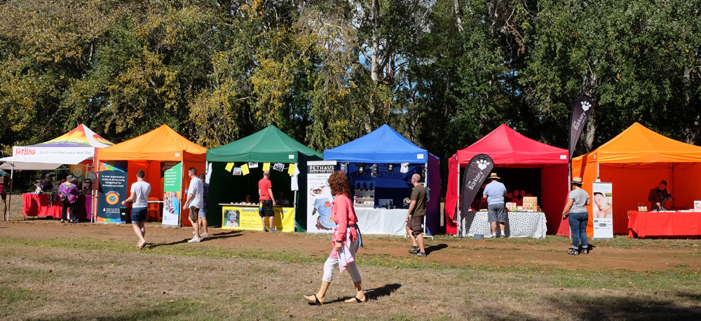 Rainbow stalls at Chillout festival