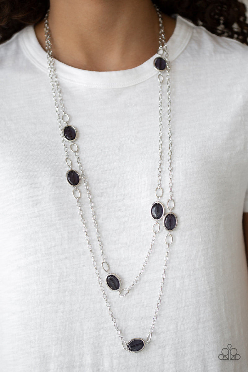 Back for More - Paparazzi - Black Glassy Bead Silver Layered Necklace