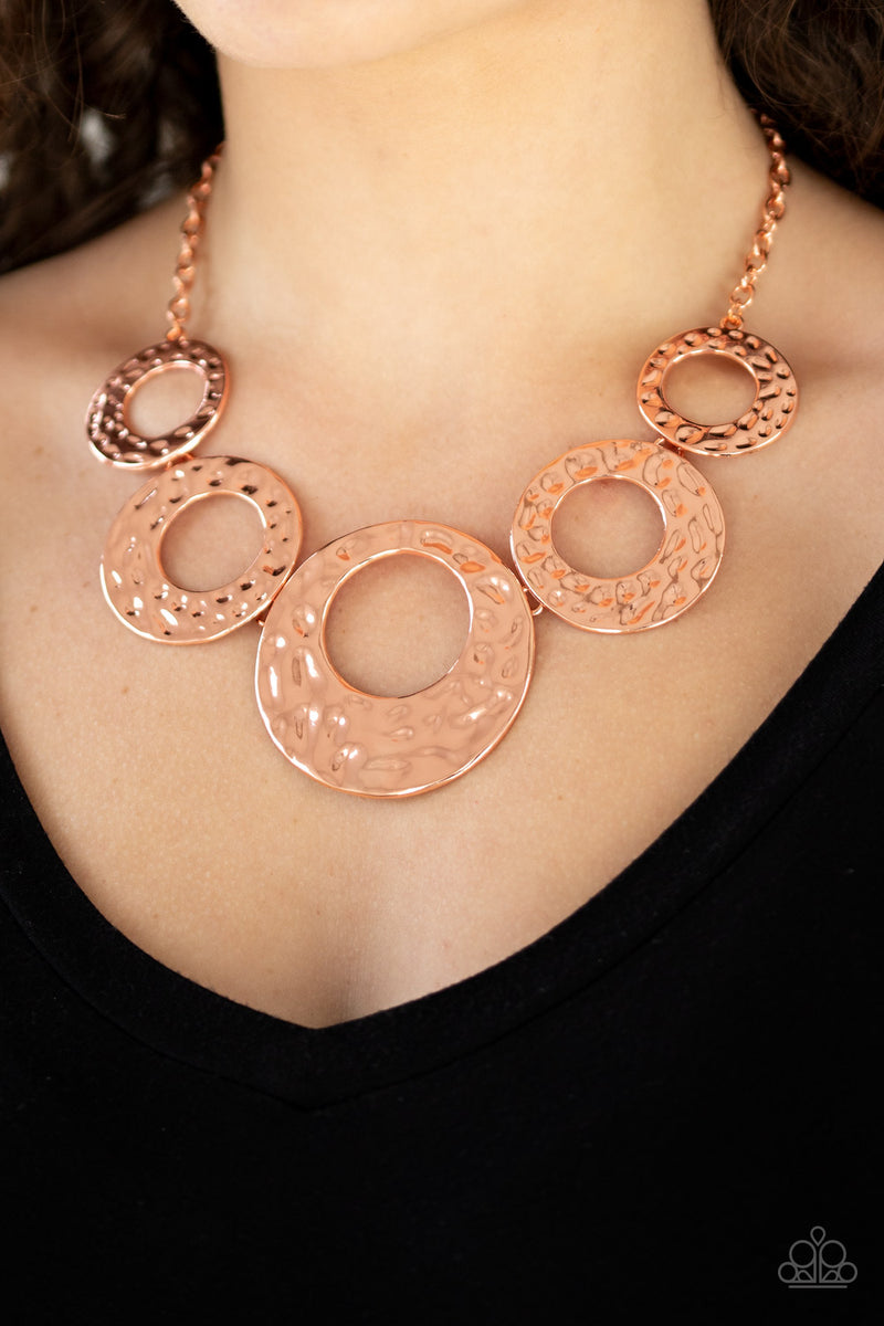 paparazzi necklace copper metro jewelry mildly circle hammered accessories bling