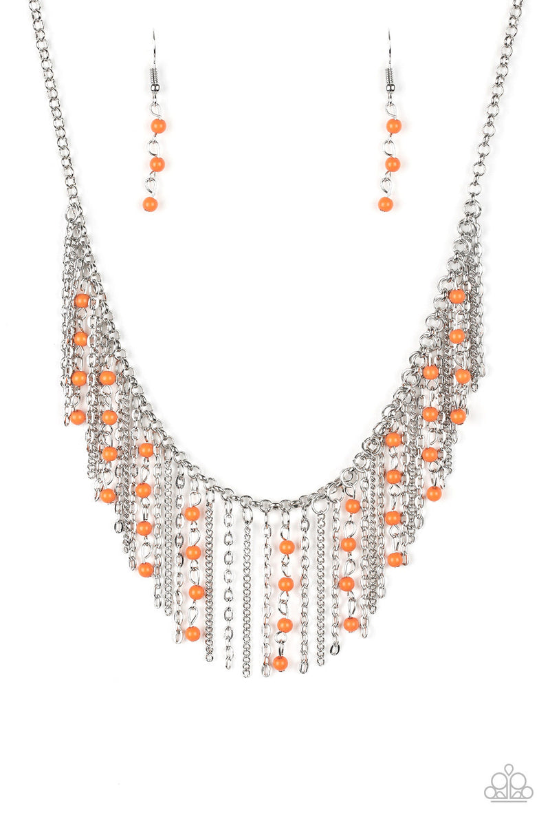 fierce in fringe orange paparazzi