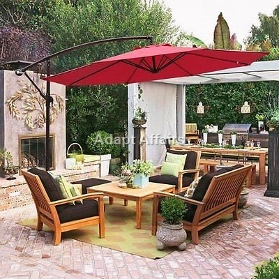 Outdoor Lounge Leather Sofa Parasol Sun Umbrella Shade Luxury Stock Photo -  Download Image Now - iStock