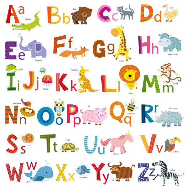 Animal Alphabet Wall Stickers – DECOWALL