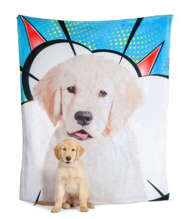 Custom pet pop art on a blanket