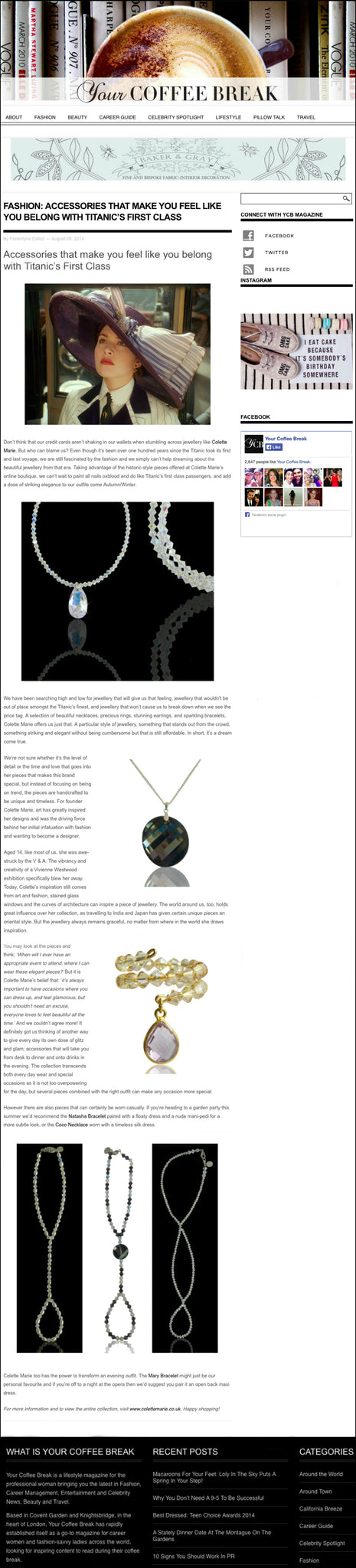 Colette Marie Jewellery Featured in Your Coffee Break