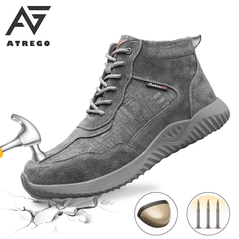 AtreGo Men Safety Canva Ankle Boots 