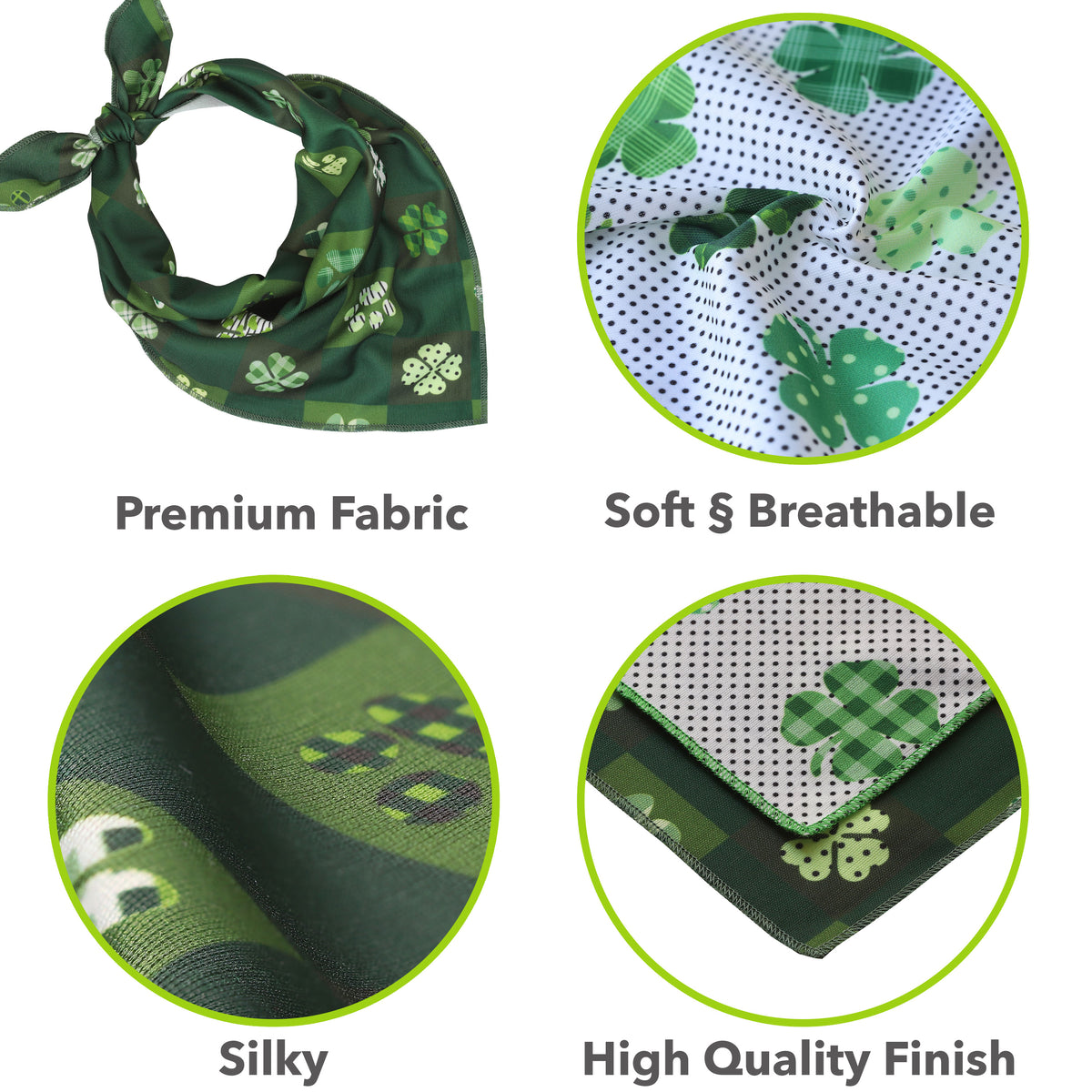 Bandana for Small and Medium Dogs Patrick's Day Dog Bandanas 2 Pack Premium Durable Fabric Multiple Sizes Offered Realeaf St Small Triangle Reversible Pet Scarf for Boy and Girl