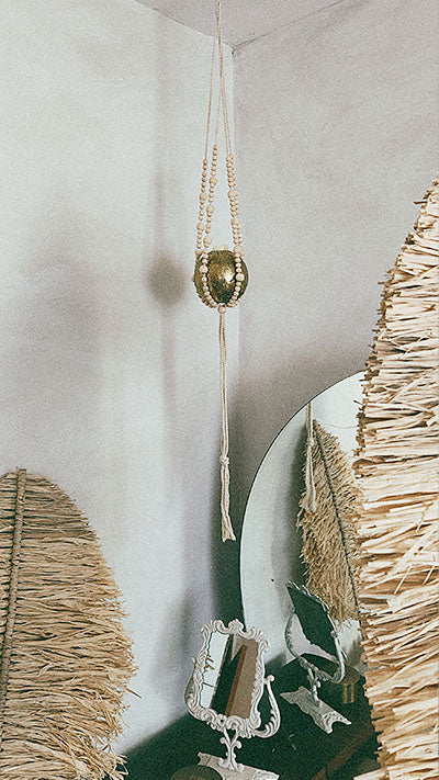 Macrame Long Beaded Plant Hanger