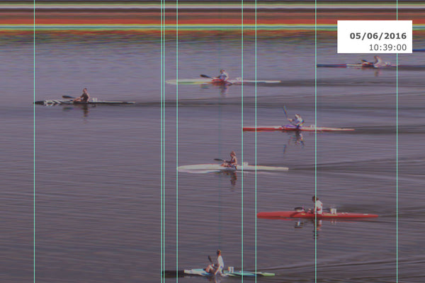 Photo finish of the K1 500m A Final in Montemor