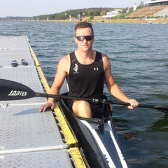 Scott Martlew in his New Nelo Cinco K1 Paracanoe