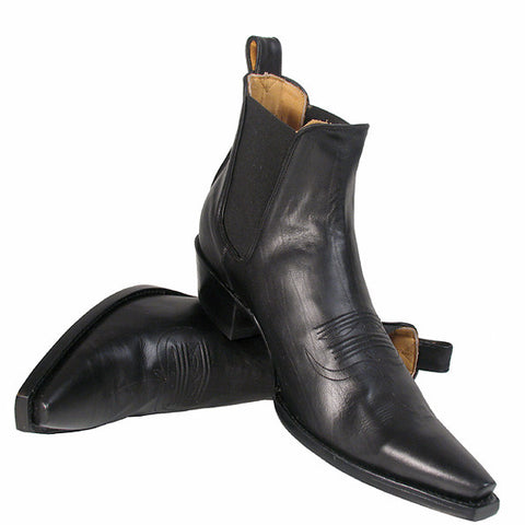 black ankle cowboy boots
