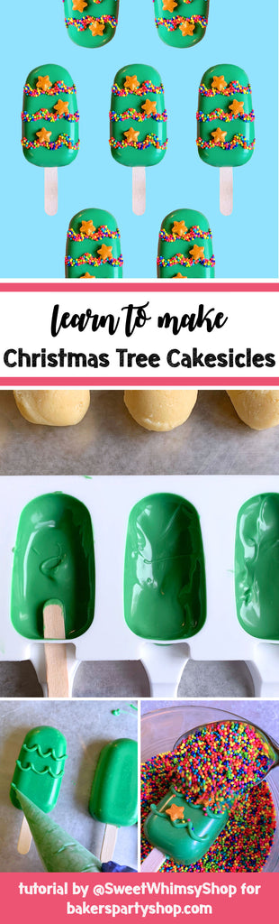 Christmas Tree Cakesicle Tutorial | www.bakerspartyshop.com