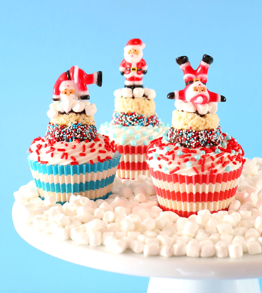 Christmas Cupcakes with Rice Krispie Toppers | www.bakerspartyshop.com