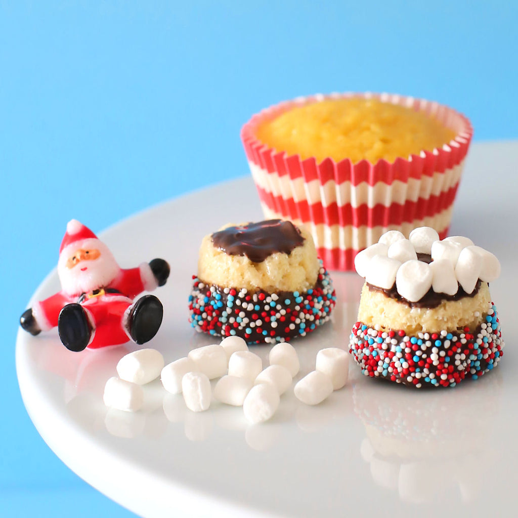 Christmas Cupcakes with Rice Krispie Toppers | www.bakerspartyshop.com