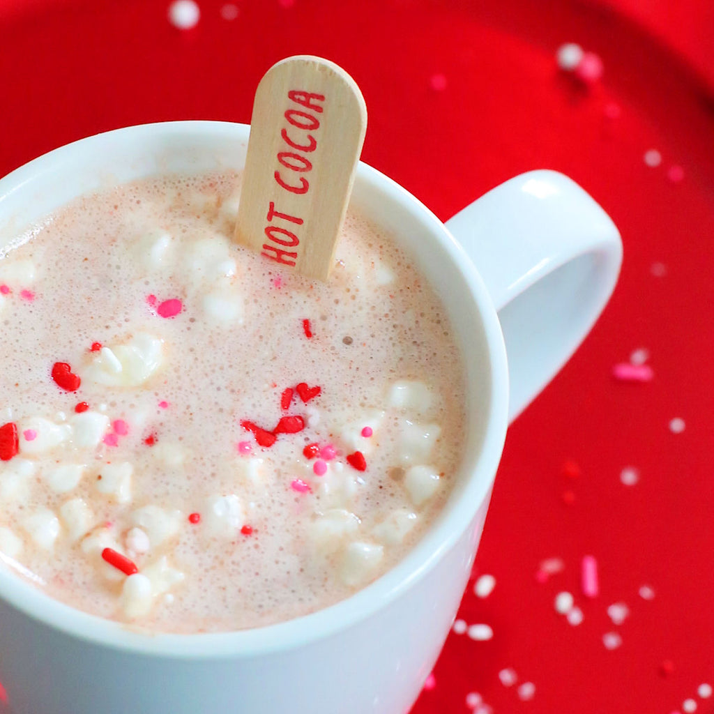 Valentine's Day Hot Cocoa Sticks | www.bakerspartyshop.com