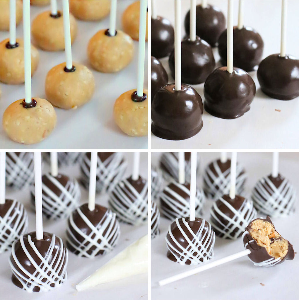 Loaded Peanut Butter Buckeye Pops | www.bakerspartyshop.com