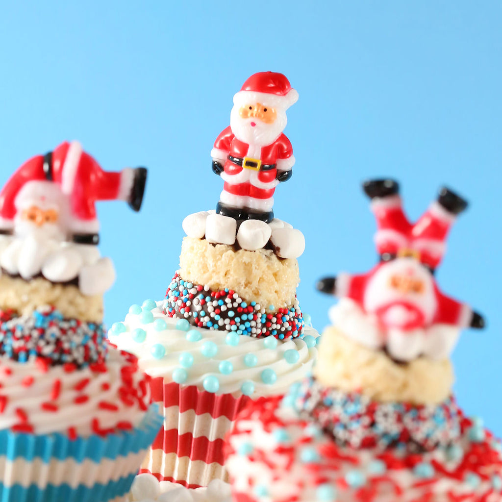 Christmas Cupcakes with Rice Krispie Toppers | www.bakerspartyshop.com
