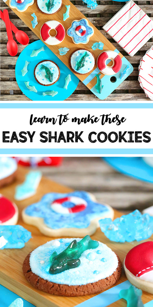 Shark Cookie Decorating Tutorial | www.bakerspartyshop.com