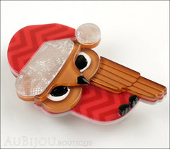 Erstwilder Bird Brooch Pin Senor Santa Hat Owl Red Side