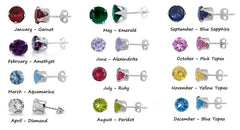 .925 Sterling Silver Brilliant Round Cut Red Ruby CZ Stud Earrings in 2mm-10mm by Blades and Bling Sterling Silver Jewelry