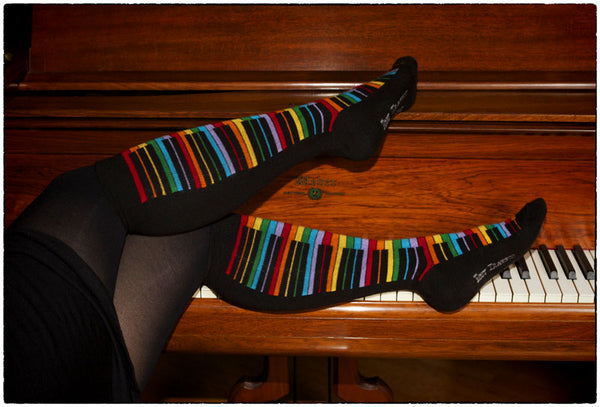 Rainbow Piano Knee Highs