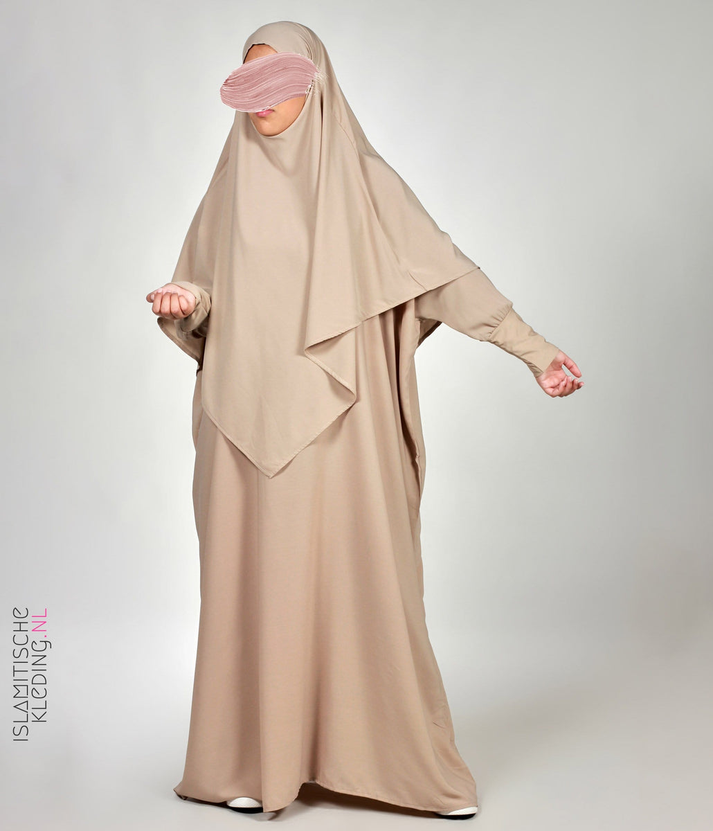 schild Albany Iets FARASHA ABAYA Basic - Light Taupe – islamitischekleding.nl