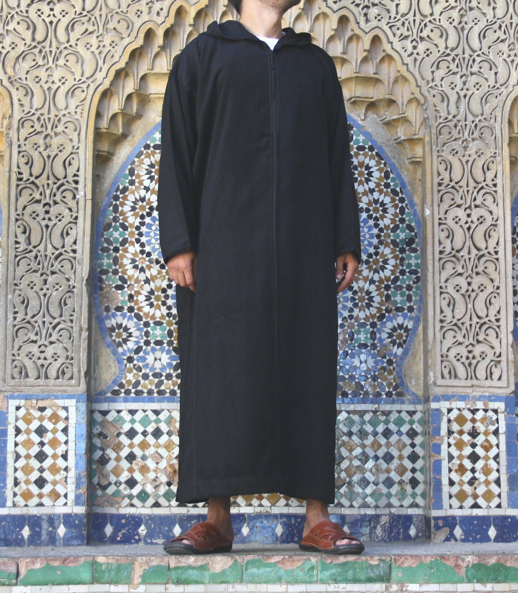 Djellaba Wol Zwart – islamitischekleding.nl