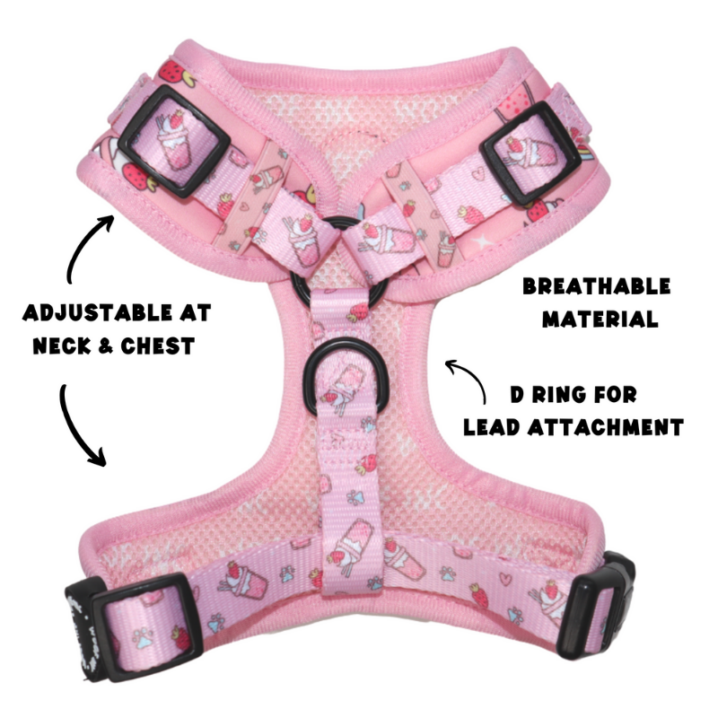 Milkshake Pink Adjustable Dog Harness