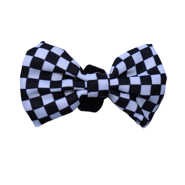 Skater Pup Checkerboard Bow Tie