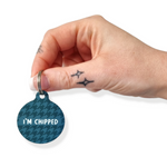Black Houndstooth ID Tag